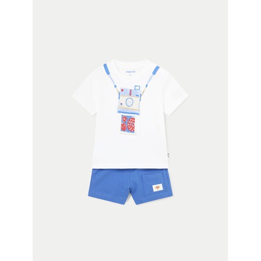 Mayoral Komplet t-shirt i spodenki 1657 Niebieski Regular Fit ze sklepu MODIVO w kategorii Komplety niemowlęce - zdjęcie 182765046