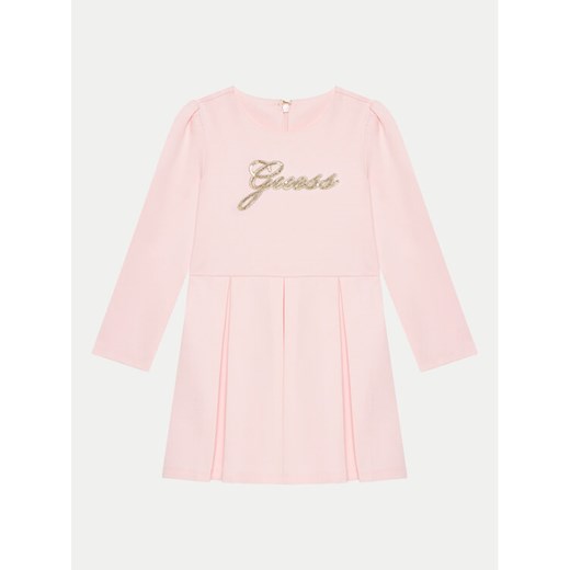 Guess Sukienka codzienna K4BK00 KAUH0 Różowy Regular Fit ze sklepu MODIVO w kategorii Sukienki dziewczęce - zdjęcie 182765229