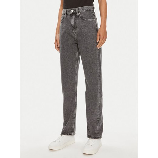 Calvin Klein Jeans Jeansy J20J223657 Szary Straight Fit ze sklepu MODIVO w kategorii Jeansy damskie - zdjęcie 182765237