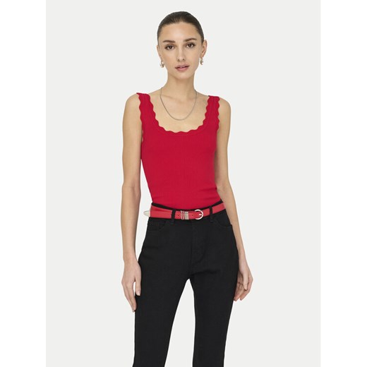 JDY Top Nanna 15290585 Czerwony Slim Fit ze sklepu MODIVO w kategorii Bluzki damskie - zdjęcie 182765417