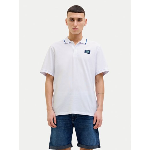 Jack&Jones Polo Hudson 12269238 Biały Regular Fit ze sklepu MODIVO w kategorii T-shirty męskie - zdjęcie 182765595