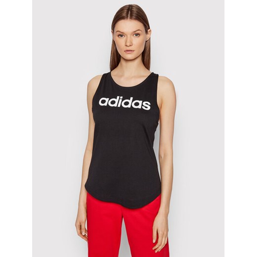 adidas Top Essentials Logo GL0566 Czarny Regular Fit ze sklepu MODIVO w kategorii Bluzki damskie - zdjęcie 182765639