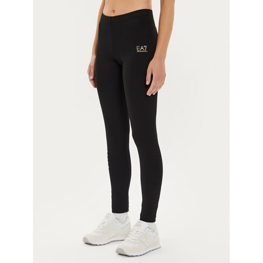 EA7 Emporio Armani Legginsy 8NTP63 TJ01Z 0210 Czarny Slim Fit ze sklepu MODIVO w kategorii Spodnie damskie - zdjęcie 182765726