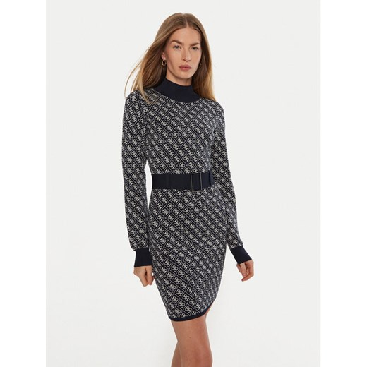 Guess Sukienka dzianinowa Lise W4BK43 Z37K0 Niebieski Regular Fit ze sklepu MODIVO w kategorii Sukienki - zdjęcie 182765737