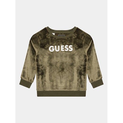 Guess Bluza N3BQ08 WFRS0 Zielony Regular Fit ze sklepu MODIVO w kategorii Bluzy chłopięce - zdjęcie 182765739