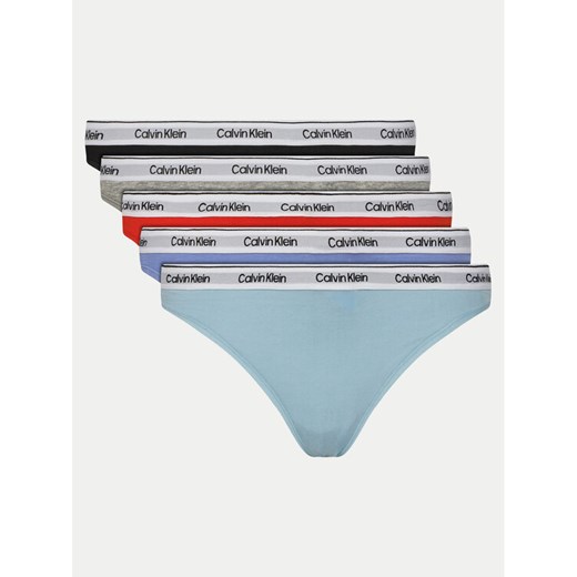 Calvin Klein Underwear Komplet 5 par stringów 000QD5221E Kolorowy ze sklepu MODIVO w kategorii Majtki damskie - zdjęcie 182765826