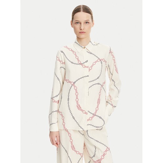 Tommy Hilfiger Koszula WW0WW44045 Écru Relaxed Fit ze sklepu MODIVO w kategorii Koszule damskie - zdjęcie 182765847