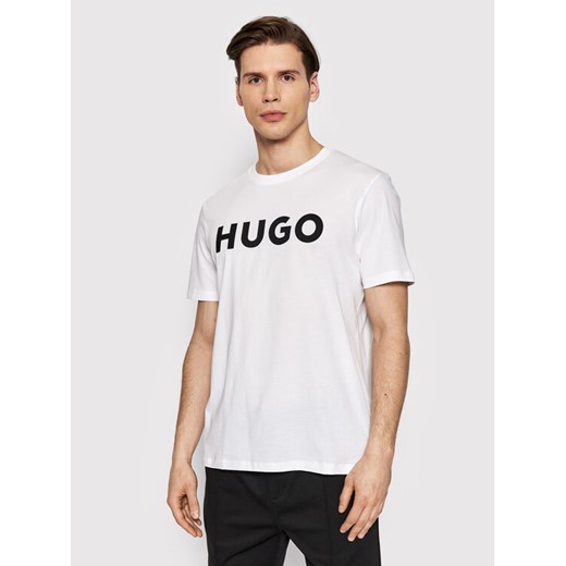 Hugo T-Shirt Dulivio 50467556 Biały Regular Fit ze sklepu MODIVO w kategorii T-shirty męskie - zdjęcie 182766045