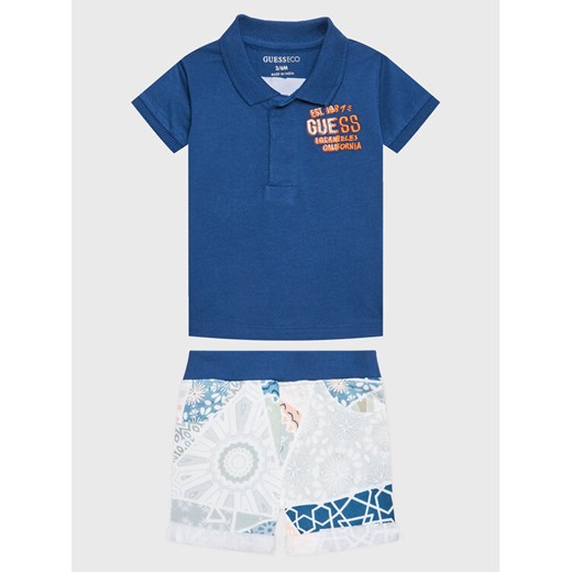 Guess Komplet polo i spodenki I3GG03 K8HM3 Niebieski Regular Fit ze sklepu MODIVO w kategorii Komplety niemowlęce - zdjęcie 182766077
