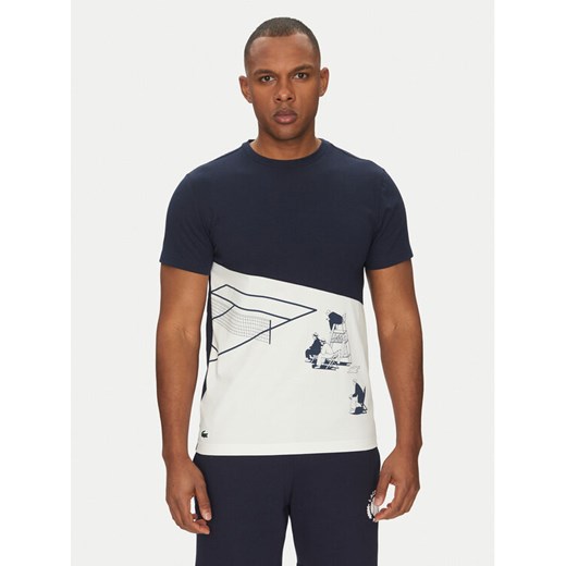 Lacoste T-Shirt TH0031 Granatowy Regular Fit ze sklepu MODIVO w kategorii T-shirty męskie - zdjęcie 182766095