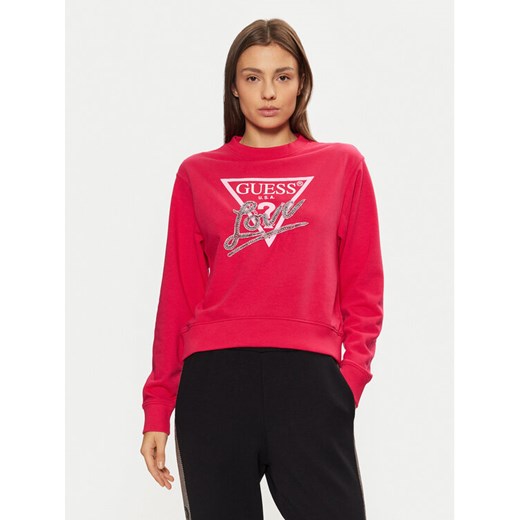 Guess Bluza W5RQ04 KB683 Czerwony Regular Fit ze sklepu MODIVO w kategorii Bluzy damskie - zdjęcie 182766128