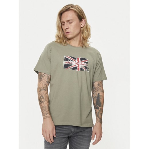 Pepe Jeans T-Shirt Clag PM509384 Zielony Regular Fit ze sklepu MODIVO w kategorii T-shirty męskie - zdjęcie 182766146