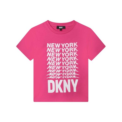DKNY T-Shirt D35S76 D Różowy Regular Fit ze sklepu MODIVO w kategorii Bluzki dziewczęce - zdjęcie 182766159