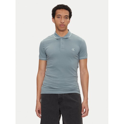 Calvin Klein Jeans Polo J30J315603 Niebieski Slim Fit ze sklepu MODIVO w kategorii T-shirty męskie - zdjęcie 182766199