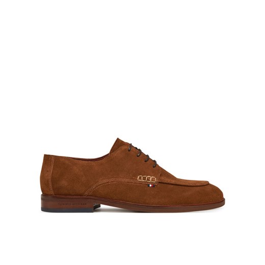 Tommy Hilfiger Półbuty Hilfiger Thunit Suede M Toe Shoe FM0FM05468 Brązowy ze sklepu MODIVO w kategorii Półbuty męskie - zdjęcie 182766326