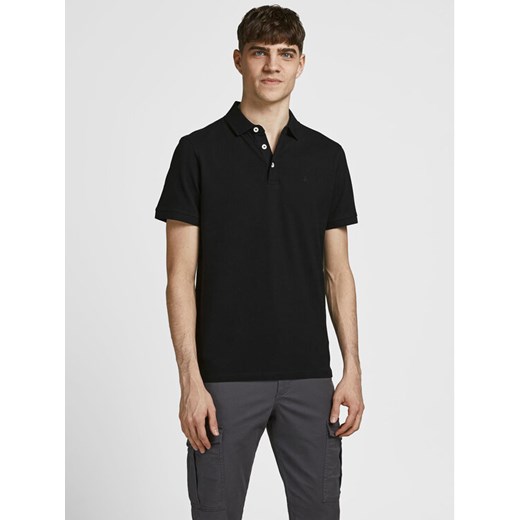 Jack&Jones Polo Paulos 12136668 Czarny Slim Fit ze sklepu MODIVO w kategorii T-shirty męskie - zdjęcie 182766337