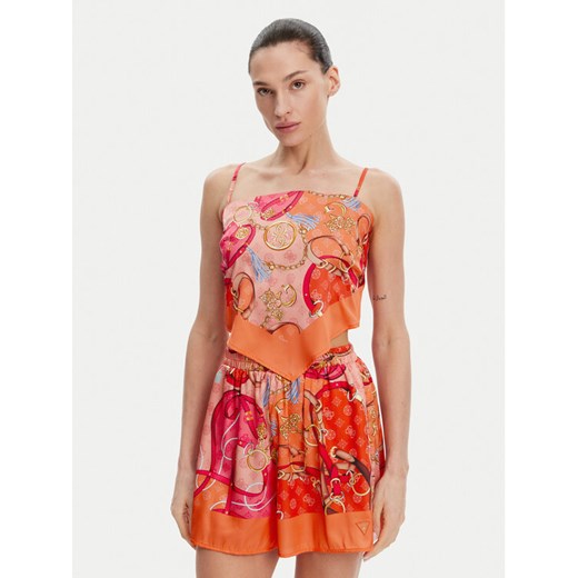 Guess Top E5GH02 WH4V0 Pomarańczowy Regular Fit ze sklepu MODIVO w kategorii Bluzki damskie - zdjęcie 182766385