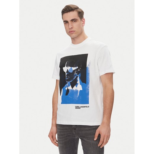 KARL LAGERFELD T-Shirt A2M17036 Biały Regular Fit ze sklepu MODIVO w kategorii T-shirty męskie - zdjęcie 182766539