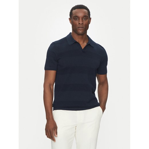 Hechter Paris Polo 65009 151808 Granatowy Regular Fit ze sklepu MODIVO w kategorii T-shirty męskie - zdjęcie 182766697
