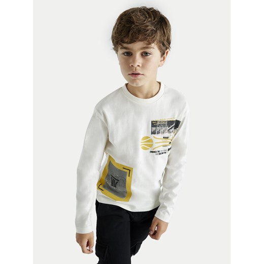 Mayoral Bluzka 7091 Écru Regular Fit ze sklepu MODIVO w kategorii T-shirty chłopięce - zdjęcie 182766735