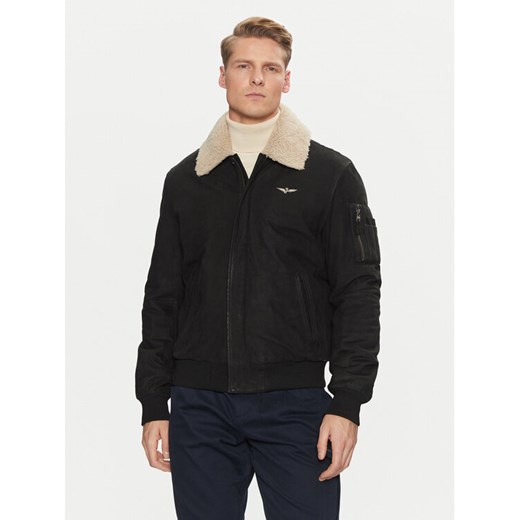 Aeronautica Militare Kurtka z imitacji skóry 242PN948PL248 Czarny Regular Fit ze sklepu MODIVO w kategorii Kurtki męskie - zdjęcie 182766826