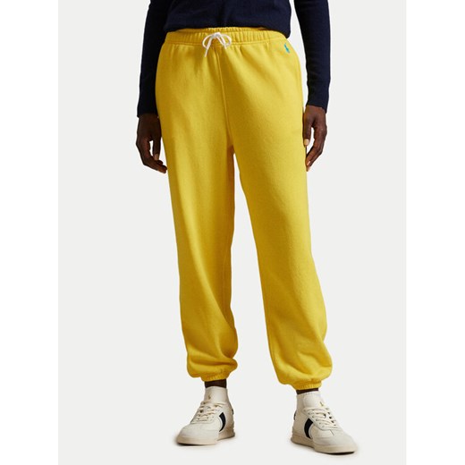 Polo Ralph Lauren Spodnie dresowe 211935585014 Żółty Regular Fit ze sklepu MODIVO w kategorii Spodnie damskie - zdjęcie 182766848