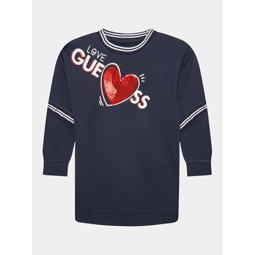 Guess Sukienka codzienna K3YK21 KA6R0 Granatowy Regular Fit ze sklepu MODIVO w kategorii Sukienki dziewczęce - zdjęcie 182766857
