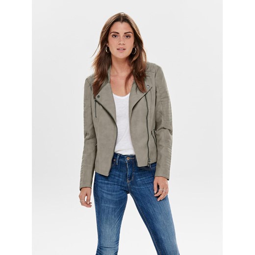 ONLY Kurtka z imitacji skóry Ava 15102997 Szary Regular Fit ze sklepu MODIVO w kategorii Kurtki damskie - zdjęcie 182766877