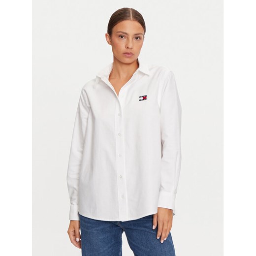 Tommy Jeans Koszula DW0DW19709 Biały Relaxed Fit ze sklepu MODIVO w kategorii Koszule damskie - zdjęcie 182766915