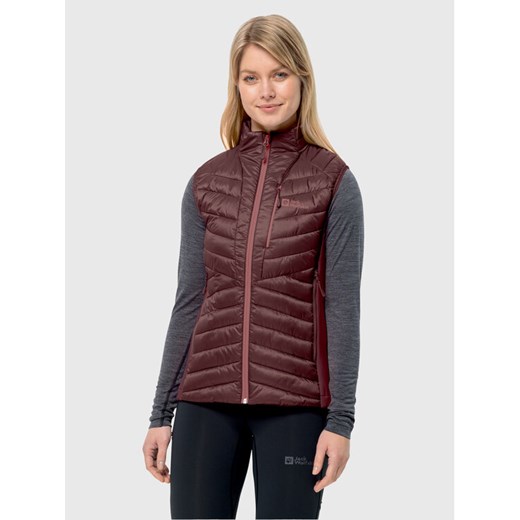 Jack Wolfskin Bezrękawnik Routeburn Pro Ins Vest 1207202 Bordowy Slim Fit ze sklepu MODIVO w kategorii Kamizelki damskie - zdjęcie 182767085