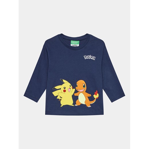 United Colors Of Benetton Bluzka POKEMON 3VR5G10CQ Granatowy Regular Fit ze sklepu MODIVO w kategorii T-shirty chłopięce - zdjęcie 182767217