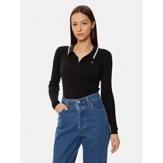 Tommy Jeans Sweter DW0DW19887 Czarny Slim Fit ze sklepu MODIVO w kategorii Swetry damskie - zdjęcie 182767248