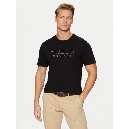 Guess T-Shirt M5RI50 K9RM1 Czarny Regular Fit ze sklepu MODIVO w kategorii T-shirty męskie - zdjęcie 182767368