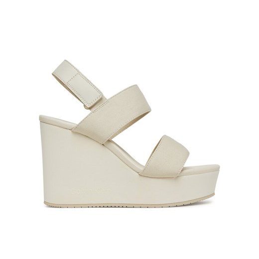 Calvin Klein Jeans Sandały Wedge Sandal Webbing In YW0YW01790 Szary ze sklepu MODIVO w kategorii Sandały damskie - zdjęcie 182767397