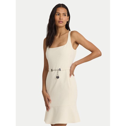 Lauren Ralph Lauren Sukienka letnia 250933462003 Écru Slim Fit ze sklepu MODIVO w kategorii Sukienki - zdjęcie 182767577