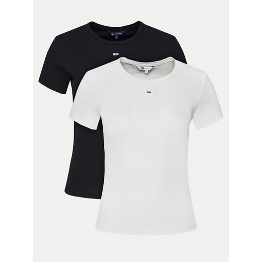 Tommy Jeans Komplet 2 t-shirtów DW0DW21430 Kolorowy Slim Fit ze sklepu MODIVO w kategorii Bluzki damskie - zdjęcie 182767656