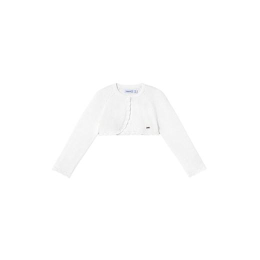 Mayoral Bolerko 306 Biały Regular Fit ze sklepu MODIVO w kategorii Bluzy i swetry - zdjęcie 182767698
