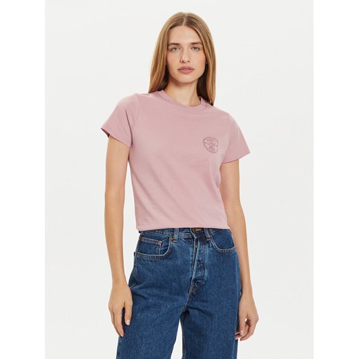 Lee T-Shirt Small Logo 112355197 Różowy Regular Fit ze sklepu MODIVO w kategorii Bluzki damskie - zdjęcie 182767715