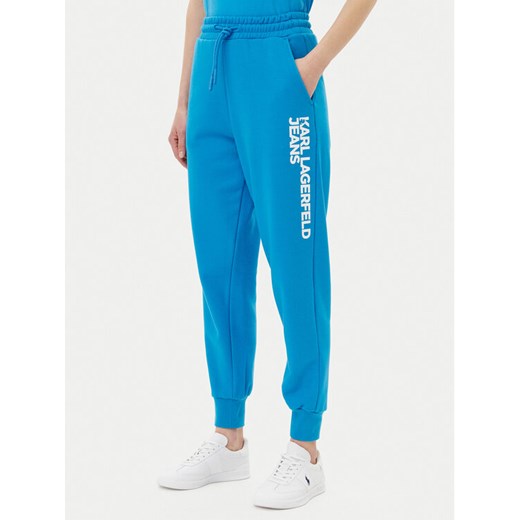 Karl Lagerfeld Jeans Spodnie dresowe A1W10058 Niebieski Regular Fit ze sklepu MODIVO w kategorii Spodnie damskie - zdjęcie 182767739
