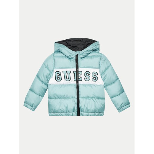 Guess Kurtka puchowa N4YL10 WGB60 Niebieski Regular Fit ze sklepu MODIVO w kategorii Kurtki chłopięce - zdjęcie 182767787