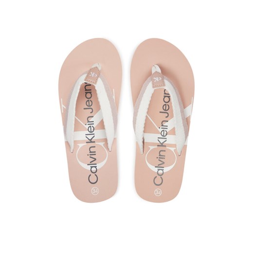 Calvin Klein Jeans Japonki V3A8-80843-0058 S Różowy ze sklepu MODIVO w kategorii Klapki dziecięce - zdjęcie 182767868