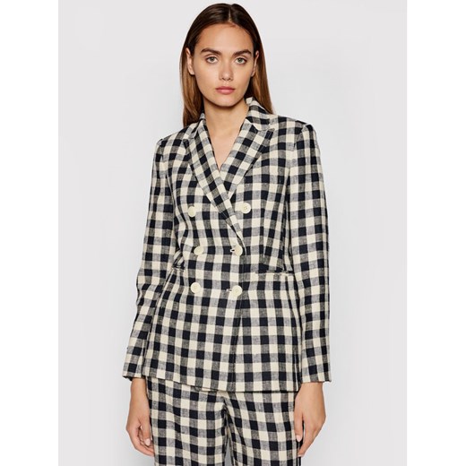 Tory Burch Marynarka Linen Gingham Blazer 79846 Kolorowy Regular Fit ze sklepu MODIVO w kategorii Marynarki damskie - zdjęcie 182767869