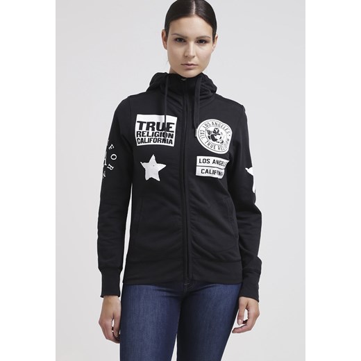 True Religion Bluza rozpinana jet black zalando czarny Bluzy rozpinane damskie