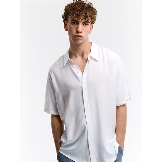Koszula męska Gate casual biała z wiskozy 
