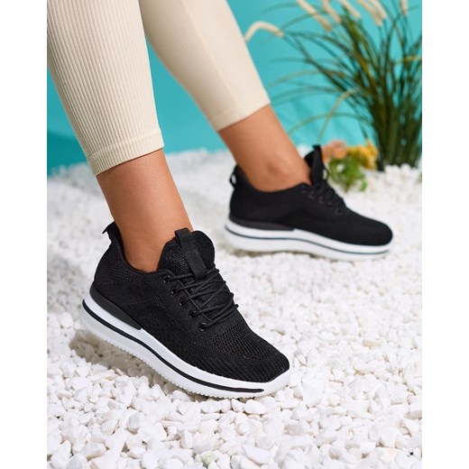 Royalfashion Czarne sportowe buty damskie Losoyta ze sklepu royalfashion.pl w kategorii Buty sportowe damskie - zdjęcie 183548195