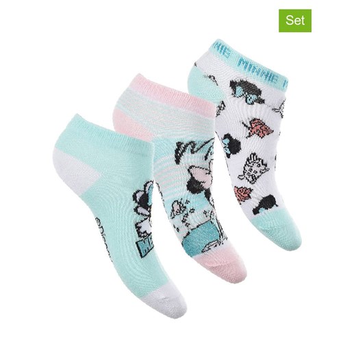 Disney Minnie Mouse Skarpety-stopki (3 pary) &quot;Minnie&quot; w różnych kolorach ze sklepu Limango Polska w kategorii Skarpetki dziecięce - zdjęcie 183548478