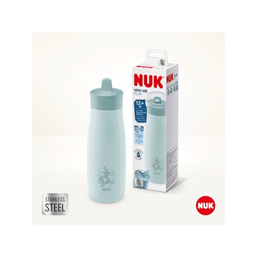 NUK Bidon &quot;Mini-Me Flip Cup Globus&quot; w kolorze błękitnym - 450 ml ze sklepu Limango Polska w kategorii Naczynia dziecięce - zdjęcie 183548495