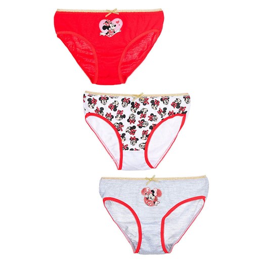 Disney Minnie Mouse Majtki (3 pary) &quot;Minnie&quot; w kolorze biało-czerwono-szarym ze sklepu Limango Polska w kategorii Majtki dziecięce - zdjęcie 183549338