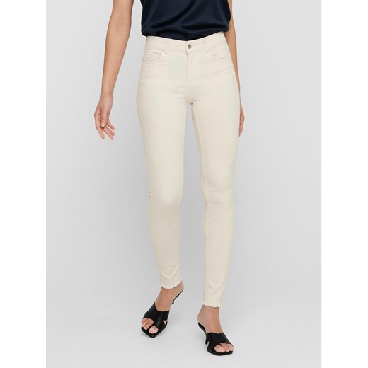 ONLY Jeansy 15218655 Écru Skinny Fit ze sklepu MODIVO w kategorii Jeansy damskie - zdjęcie 183550538