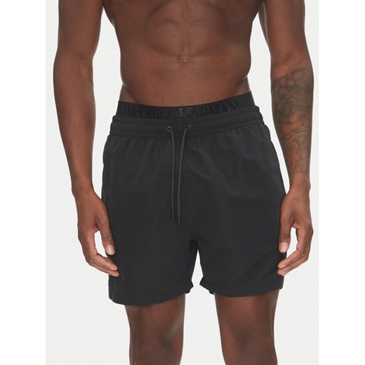 Emporio Armani Szorty kąpielowe EM000686 AF12329 UC001 Czarny Regular Fit ze sklepu MODIVO w kategorii Kąpielówki - zdjęcie 183551449